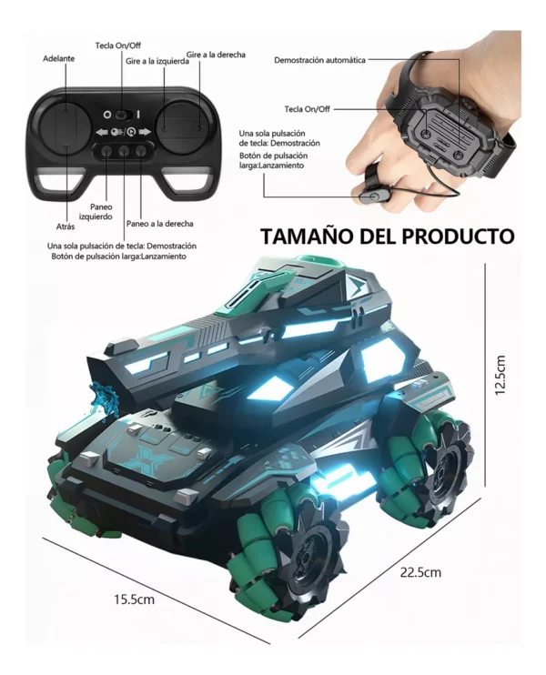 Super Tanque a Control Remoto que Dispara Hidrogel - Imagen 3