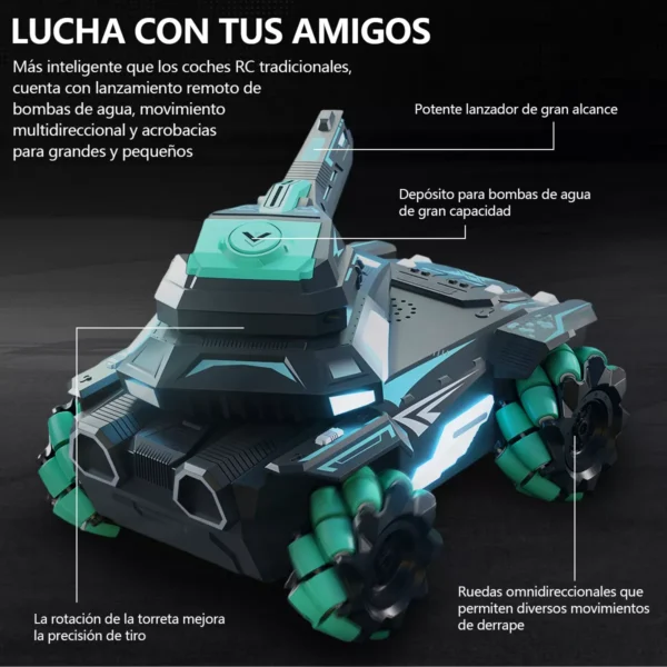 Super Tanque a Control Remoto que Dispara Hidrogel - Imagen 2