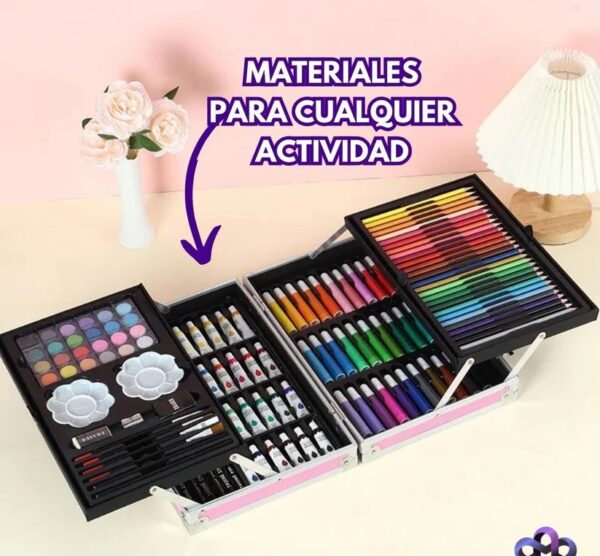 SET DE ARTE EN ALUMINIO145 PIEZAS (Con Fibrones Touch) - Imagen 3