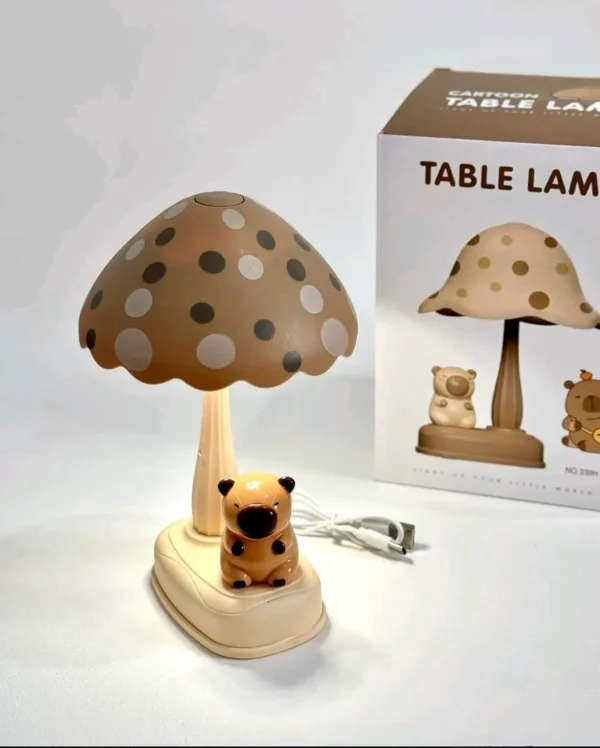 Lámpara Infantil Capibara Led Recargable Usb Diseño Hongo - Imagen 3