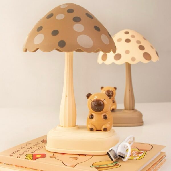 Lámpara Infantil Capibara Led Recargable Usb Diseño Hongo - Imagen 4