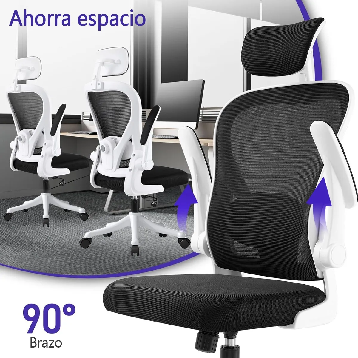 Silla Ergonómica Mesh Moderna CON CABEZAL - Imagen 3