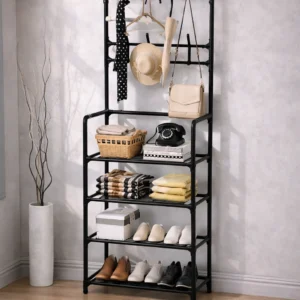 ORGANIZADOR DE ZAPATOS + PERCHERO METÁLICO 2 EN 1