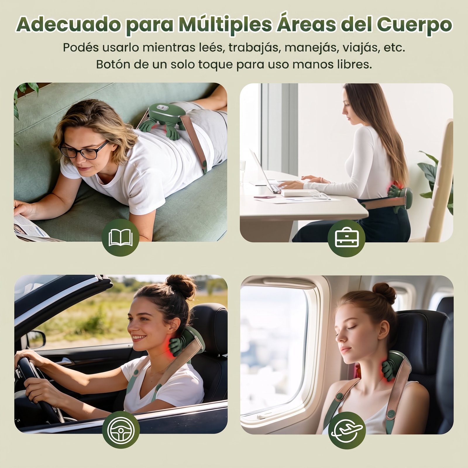 Masajeador Cervical ManoZen - Manos Reales con Calor - Imagen 4