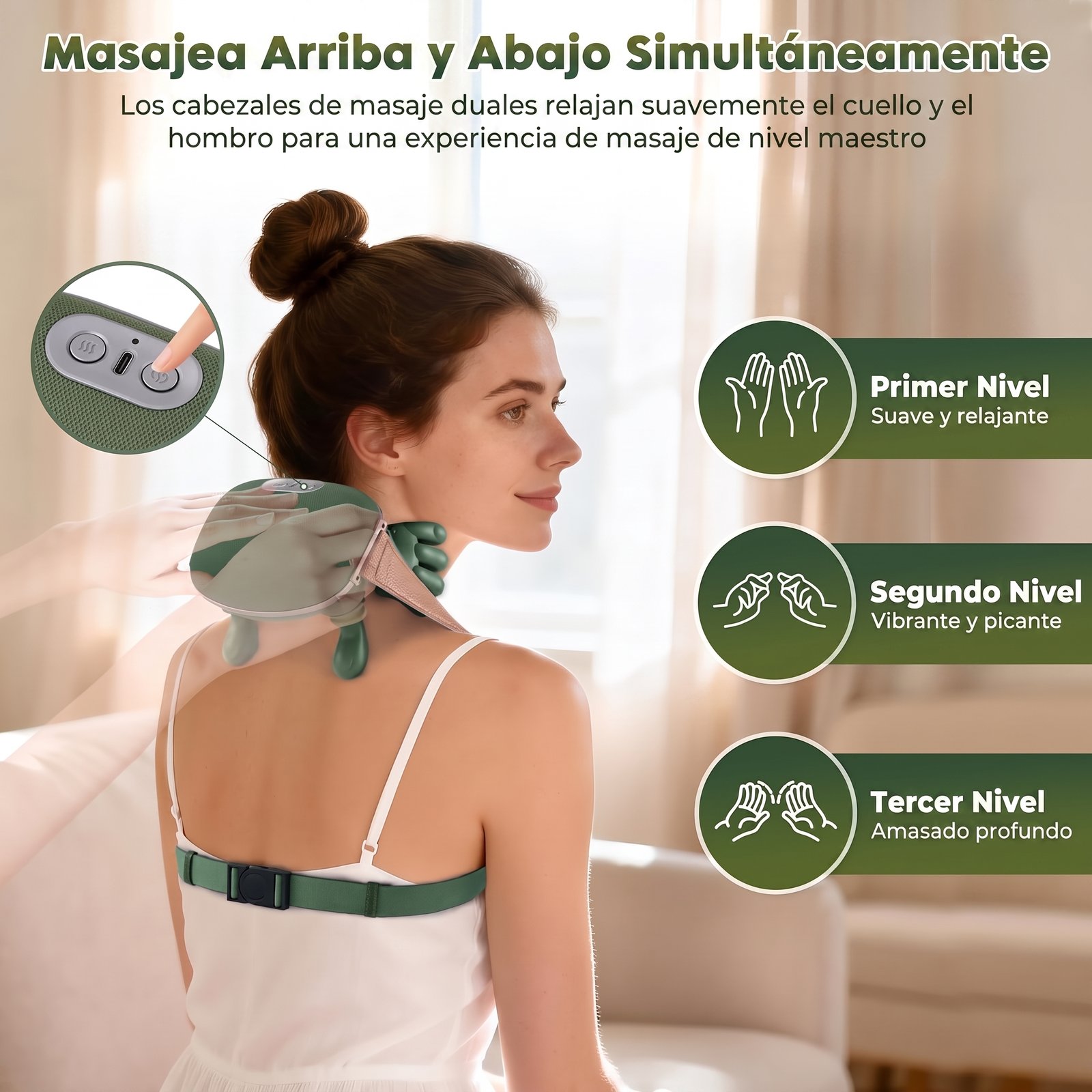 Masajeador Cervical ManoZen - Manos Reales con Calor - Imagen 5