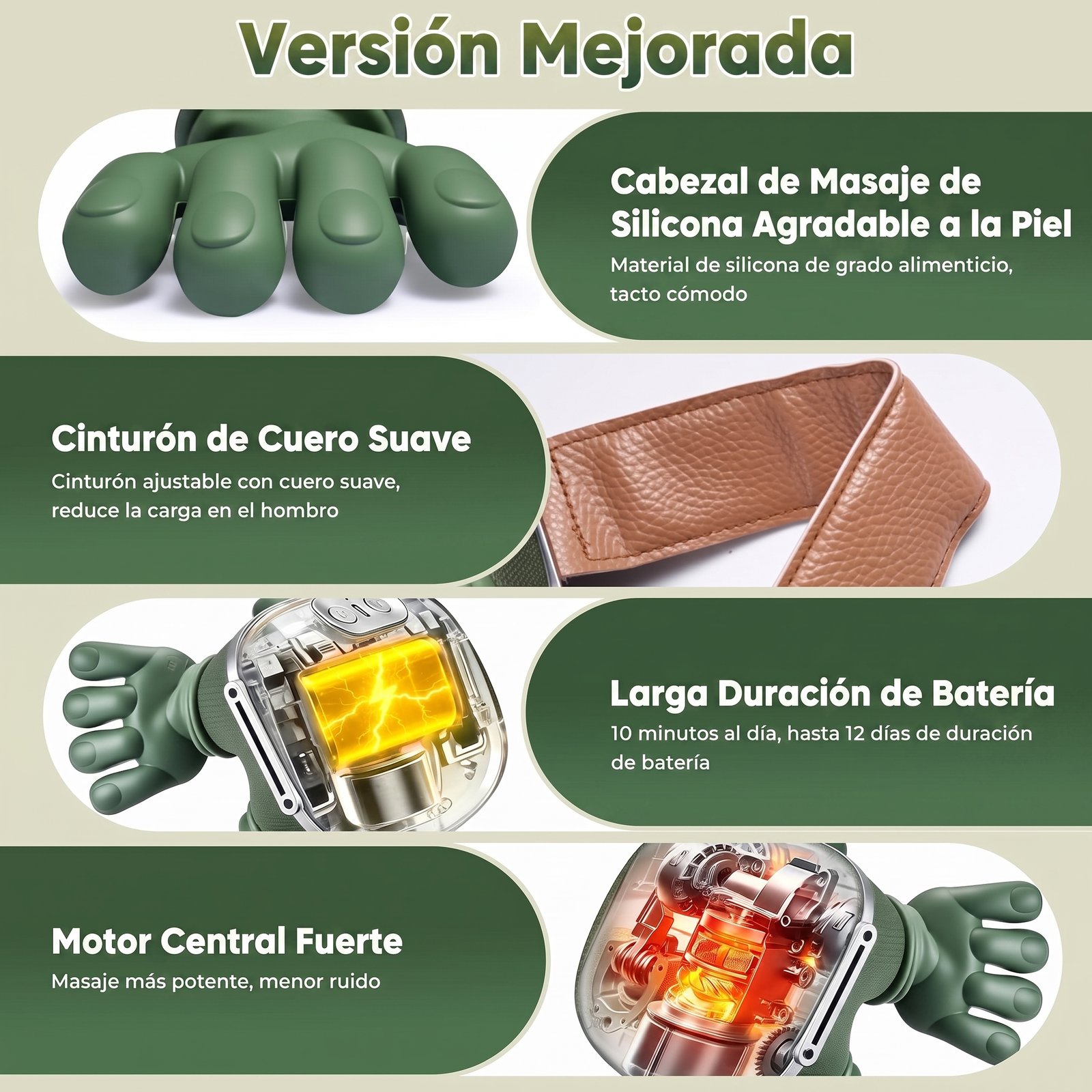 Masajeador Cervical ManoZen - Manos Reales con Calor - Imagen 7